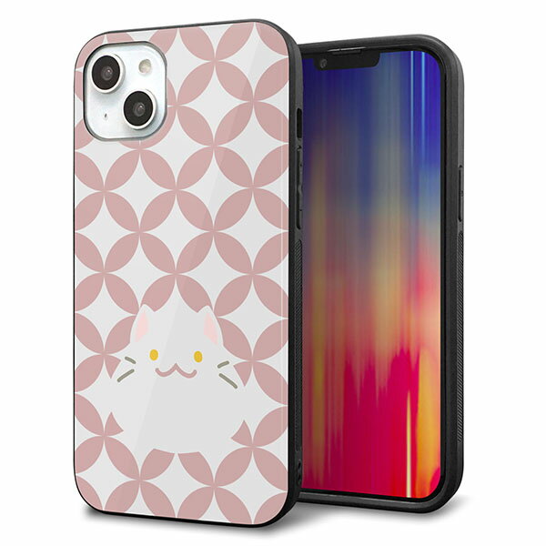 Rakuten - iPhone14 Plus ケース カバー 背面 ガラス TPU デザイン ガラプリ 【HA248 もちねこ シロ】 印刷 光沢 MMLM