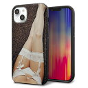 iPhone14 Plus ケース カバー 背面 ガラス TPU デザイン ガラプリ 【KM888 ストッキング】 印刷 光沢 MMLM