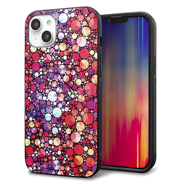 乐天商城 - iPhone14 Plus ケース カバー 背面 ガラス TPU デザイン ガラプリ 【MA954 パターン柄 B】 印刷 光沢 MMLM