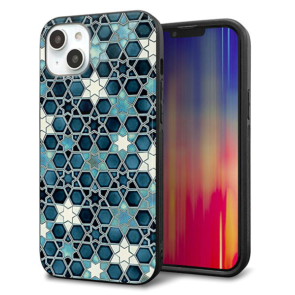 乐天商城 - iPhone14 Plus ケース カバー 背面 ガラス TPU デザイン ガラプリ 【MA955 パターン柄 C】 印刷 光沢 MMLM