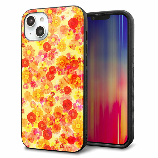 乐天商城 - iPhone14 Plus ケース カバー 背面 ガラス TPU デザイン ガラプリ 【SC867 リバティプリント フルールドパルファン イエロー】 印刷 光沢 MMLM