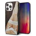 iPhone14 Pro Max ケース カバー 背面 ガラス TPU デザイン ガラプリ 【KM888 ストッキング】 印刷 光沢 MMLM