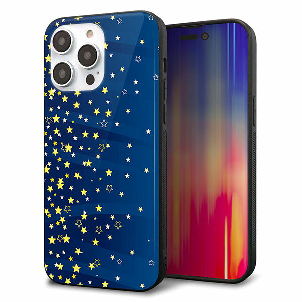 乐天商城 - iPhone14 Pro Max ケース カバー 背面 ガラス TPU デザイン ガラプリ 【VA842 満天の星空】 印刷 光沢 MMLM