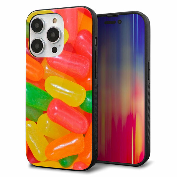 乐天商城 - iPhone14 Pro ケース カバー 背面 ガラス TPU デザイン ガラプリ 【449 ジェリービーンズ】 印刷 光沢 MMLM