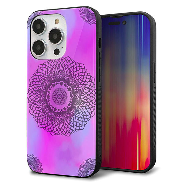 乐天商城 - iPhone14 Pro ケース カバー 背面 ガラス TPU デザイン ガラプリ 【YJ344 レース】 印刷 光沢 MMLM