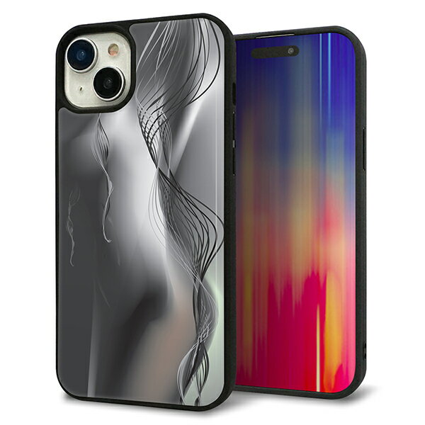 Rakuten - iPhone15 Plus ケース カバー 背面 ガラス TPU デザイン ガラプリ 【566 ボディウォール】 印刷 光沢 MMLM