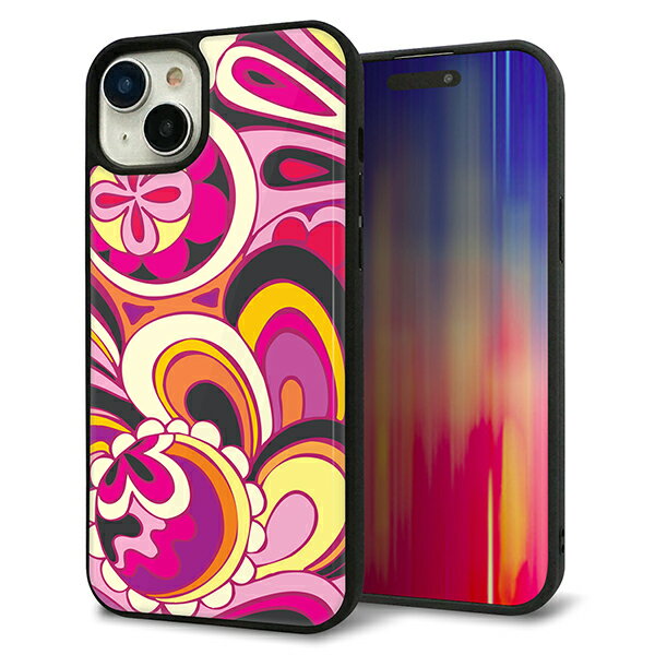 Rakuten - iPhone15 Plus ケース カバー 背面 ガラス TPU デザイン ガラプリ 【586 ブローアップカラー】 印刷 光沢 MMLM