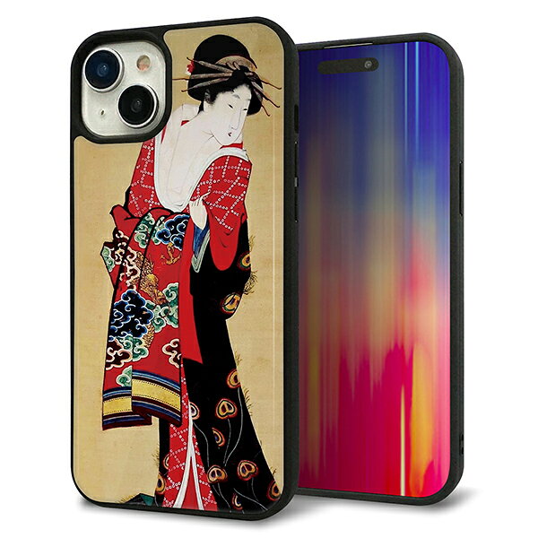 乐天商城 - iPhone15 Plus ケース カバー 背面 ガラス TPU デザイン ガラプリ 【MA965 花魁 A】 印刷 光沢 MMLM