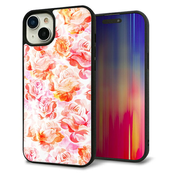 乐天商城 - iPhone15 Plus ケース カバー 背面 ガラス TPU デザイン ガラプリ 【SC930 ローズ レッド】 印刷 光沢 MMLM