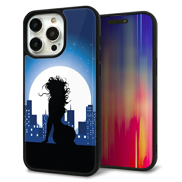 Rakuten - iPhone15 Pro Max ケース カバー 背面 ガラス TPU デザイン ガラプリ 【482 夜の窓辺】 印刷 光沢 MMLM