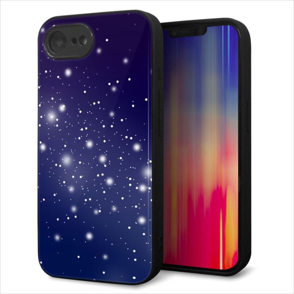 乐天商城 - iPhone16e ケース カバー 背面 ガラス TPU デザイン ガラプリ 【1271 天空の川】 印刷 光沢 MMLM