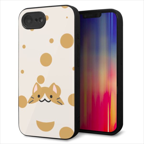 Rakuten - iPhone16e ケース カバー 背面 ガラス TPU デザイン ガラプリ 【HA244 もちねこ ハチワレ】 印刷 光沢 MMLM