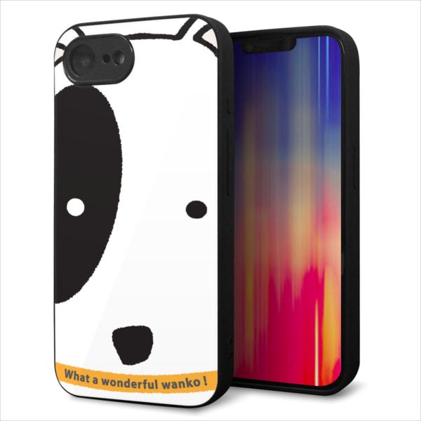 乐天商城 - iPhone16e ケース カバー 背面 ガラス TPU デザイン ガラプリ 【IA800 わんこ】 印刷 光沢 MMLM