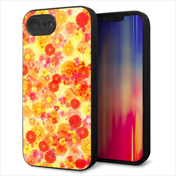 Rakuten - iPhone16e ケース カバー 背面 ガラス TPU デザイン ガラプリ 【SC867 リバティプリント フルールドパルファン イエロー】 印刷 光沢 MMLM