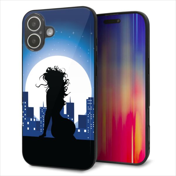 Rakuten - iPhone16 Plus ケース カバー 背面 ガラス TPU デザイン ガラプリ 【482 夜の窓辺】 印刷 光沢 MMLM