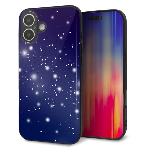 Rakuten - iPhone16 Plus ケース カバー 背面 ガラス TPU デザイン ガラプリ 【1271 天空の川】 印刷 光沢 MMLM