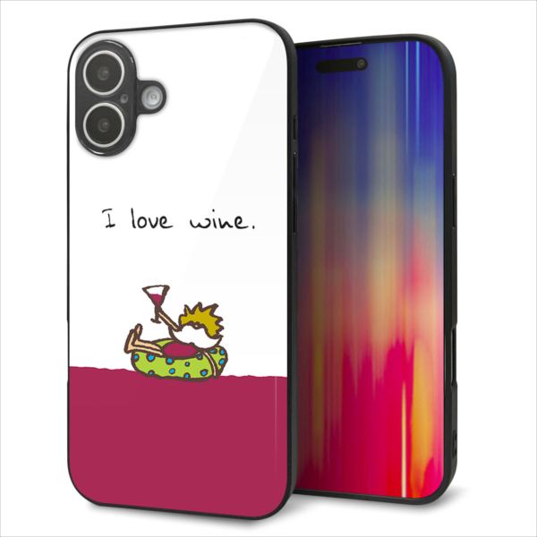 Rakuten - iPhone16 Plus ケース カバー 背面 ガラス TPU デザイン ガラプリ 【IA811 ワインの神様】 印刷 光沢 MMLM