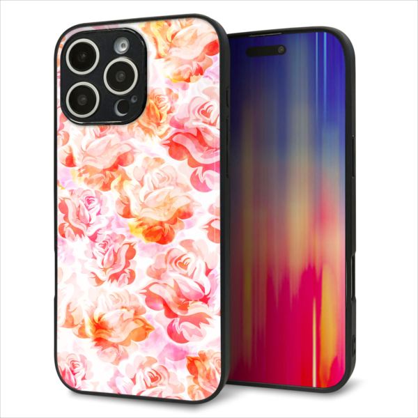乐天商城 - iPhone16 Pro Max ケース カバー 背面 ガラス TPU デザイン ガラプリ 【SC930 ローズ レッド】 印刷 光沢 MMLM