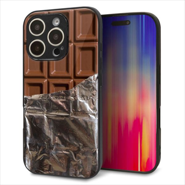 Rakuten - iPhone16 Pro ケース カバー 背面 ガラス TPU デザイン ガラプリ 【451 板チョコ】 印刷 光沢 MMLM