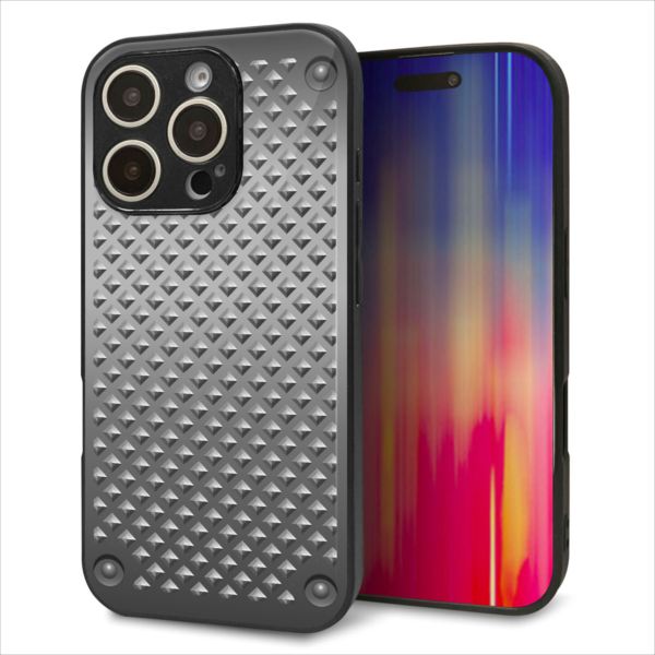 iPhone16 Pro ケース カバー 背面 ガラス TPU デザイン ガラプリ 【570 スタックボード】 印刷 光沢 MMLM