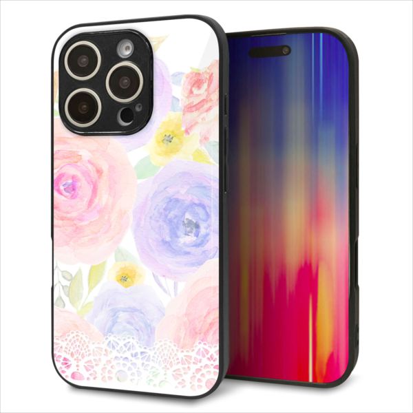 Rakuten - iPhone16 Pro ケース カバー 背面 ガラス TPU デザイン ガラプリ 【SC947 ドゥ・パフューム5】 印刷 光沢 MMLM