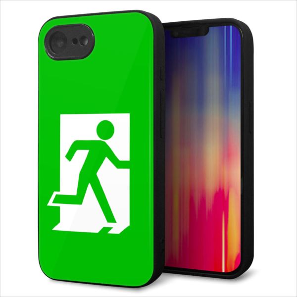 乐天商城 - iPhone17e ケース カバー 背面 ガラス TPU デザイン ガラプリ 【163 非常口】 印刷 光沢 MLM