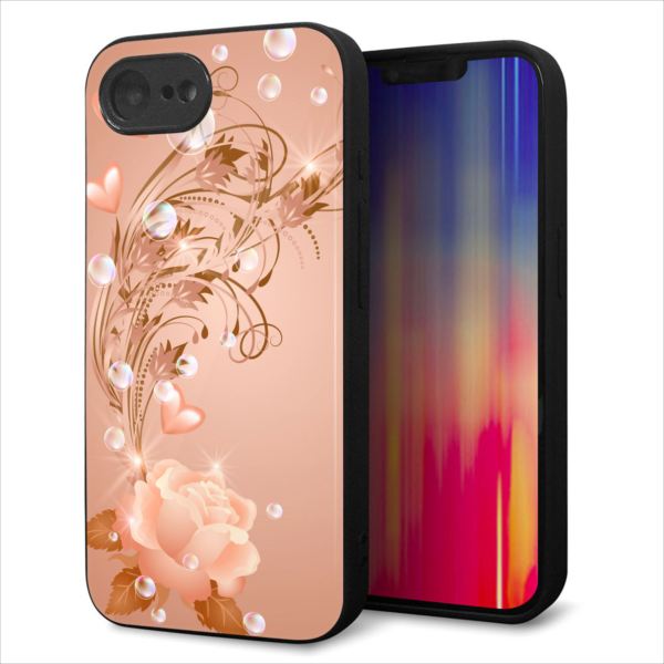 乐天商城 - iPhone17e ケース カバー 背面 ガラス TPU デザイン ガラプリ 【1178 ラブリーローズ】 印刷 光沢 MLM