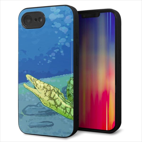 Rakuten - iPhone17e ケース カバー 背面 ガラス TPU デザイン ガラプリ 【HA260 ポケットアクアリウム ウツボ】 印刷 光沢 MLM