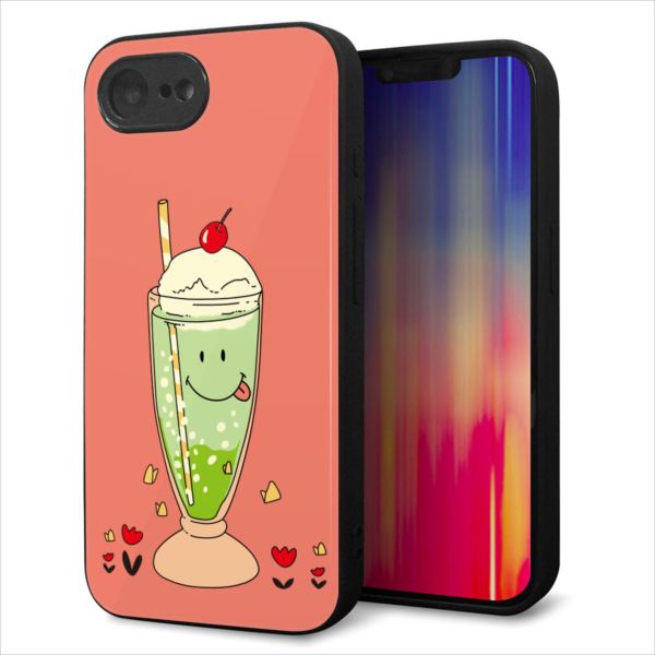 Rakuten - iPhone17e ケース カバー 背面 ガラス TPU デザイン ガラプリ 【MA900 クリームソーダ】 印刷 光沢 MLM