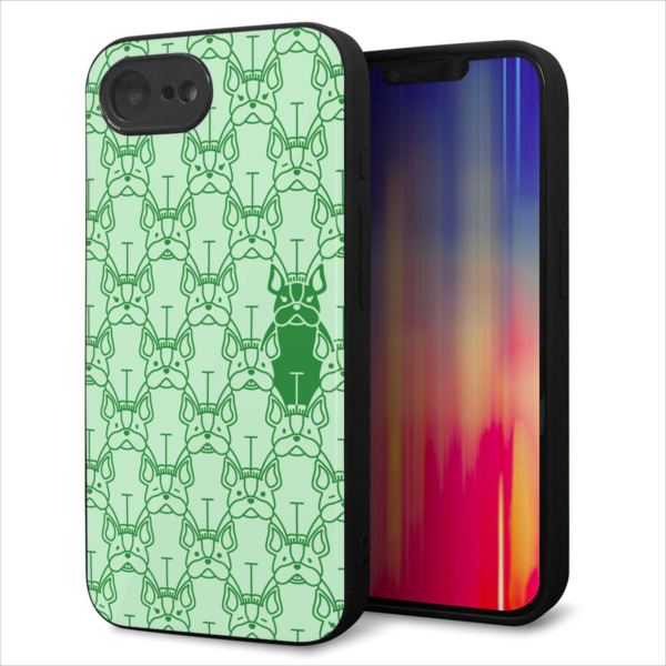 乐天商城 - iPhone17e ケース カバー 背面 ガラス TPU デザイン ガラプリ 【MA916 パターン ドッグ】 印刷 光沢 MLM