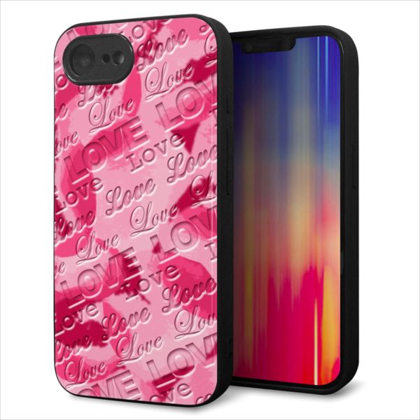 乐天商城 - iPhone17e ケース カバー 背面 ガラス TPU デザイン ガラプリ 【SC845 フラワーヴェルニLOVE濃いピンク】 印刷 光沢 MLM