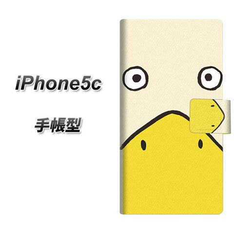 iPhone5c スマホケース手帳型/レザー/ケース / カバー【347 あひる】(アイフォン/IPHONE5C/スマホケース/手帳式)