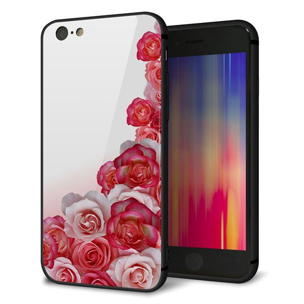 Rakuten - iPhone6 ケース カバー 背面 ガラス TPU デザイン 【 299 薔薇の壁 】 印刷 光沢 MMLM