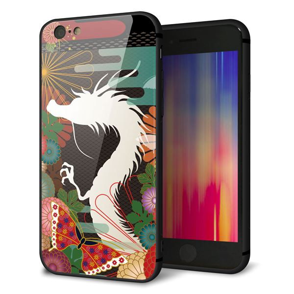 Rakuten - iPhone6 ケース カバー 背面 ガラス TPU デザイン 【 635 白龍 】 印刷 光沢 MMLM