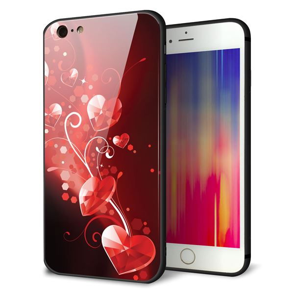 乐天商城 - iPhone6PLUS ケース カバー 背面 ガラス TPU デザイン 【 385 クリスタルな恋 】 印刷 光沢 MMLM