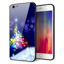 iPhone6PLUS ケース カバー 背面 ガラス TPU デザイン 【 720 白銀のクリスマスツリー 】 印刷 光沢 MMLM