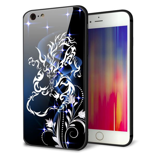 Rakuten - iPhone6PLUS ケース カバー 背面 ガラス TPU デザイン 【 1000 闇のシェンロン 】 印刷 光沢 MMLM