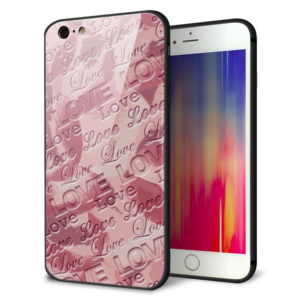 Rakuten - iPhone6PLUS ケース カバー 背面 ガラス TPU デザイン 【 SC844 フラワーヴェルニLOVEピンク 】 印刷 光沢 MMLM