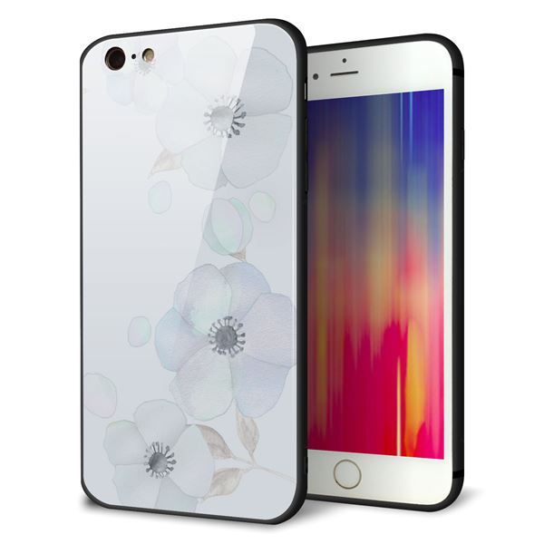 Rakuten - iPhone6PLUS ケース カバー 背面 ガラス TPU デザイン 【 SC951 ドゥ・フルール（エンジェルブルー） 】 印刷 光沢 MMLM