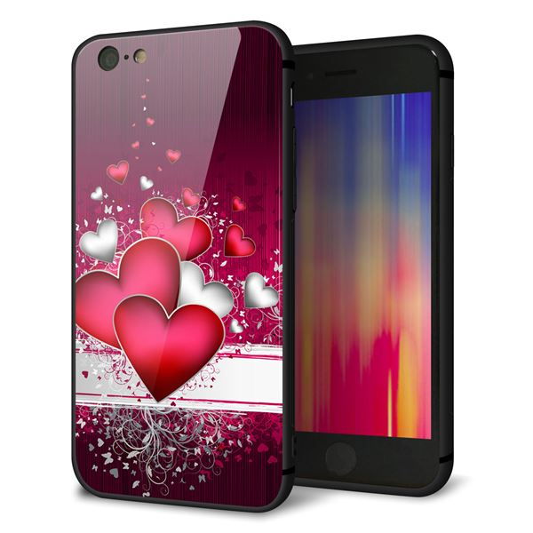 乐天商城 - iPhone6s ケース カバー 背面 ガラス TPU デザイン 【 VA835 ハートの息吹 】 印刷 光沢 MMLM