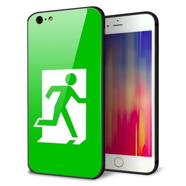 乐天商城 - iPhone6sPLUS ケース カバー 背面 ガラス TPU デザイン 【 163 非常口 】 印刷 光沢 MMLM