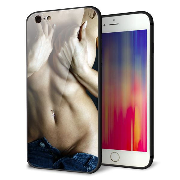 乐天商城 - iPhone6sPLUS ケース カバー 背面 ガラス TPU デザイン 【 602 ボディライン 】 印刷 光沢 MMLM