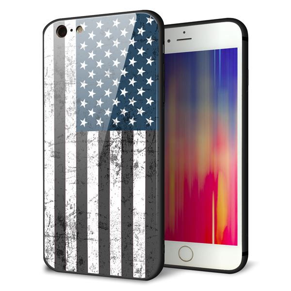 Rakuten - iPhone6sPLUS ケース カバー 背面 ガラス TPU デザイン 【 EK864 アメリカンフラッグ ビンテージ 】 印刷 光沢 MMLM