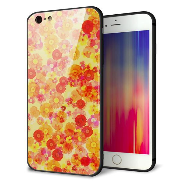 Rakuten - iPhone6sPLUS ケース カバー 背面 ガラス TPU デザイン 【 SC867 リバティプリント フルールドパルファン イエロー 】 印刷 光沢 MMLM