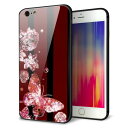 iPhone6sPLUS ケース カバー 背面 ガラス TPU デザイン 【 VA814 宝石と蝶 】 印刷 光沢 MMLM(2)