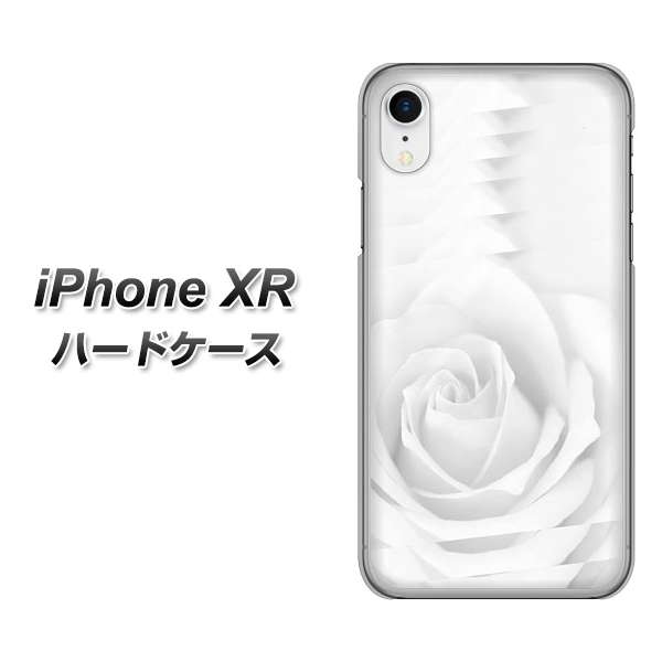 Apple iPhone XR ハードケース カバー 【402 ホワイトRose 素材クリア】