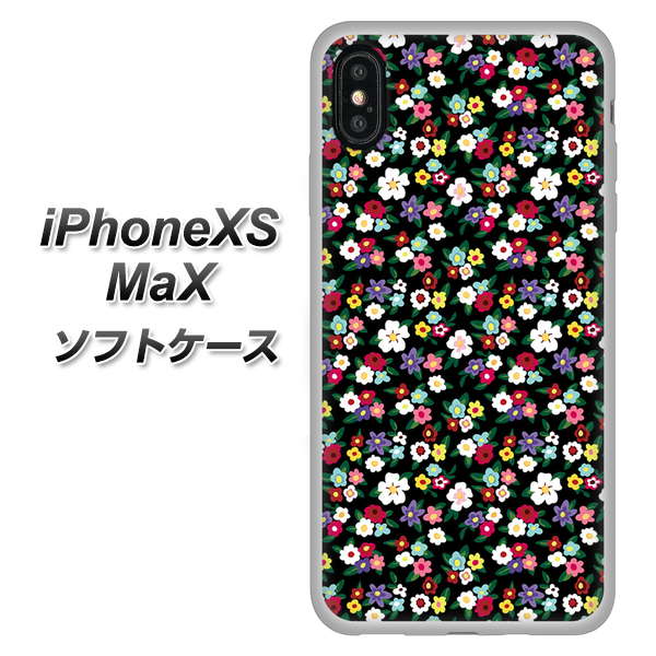 Apple iPhone XS Max TPU ソフトケース カバー 【778 マイクロリバティプリントBK 素材ホワイト】