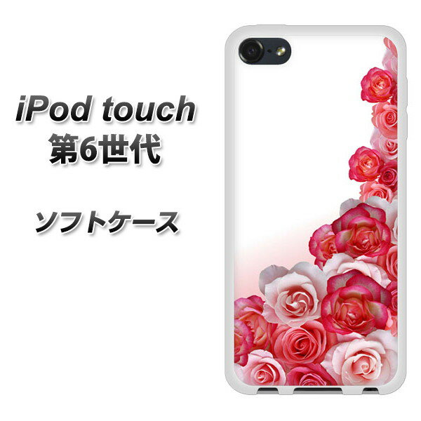 iPod touch 6 第6世代 TPU ソフトケース / やわらかカバー【299 薔薇の壁 素材ホワイト】 UV印刷 シリコンケースより堅く、軟性のあるTPU素材(iPod touch6/IPODTOUCH6/スマホケース)