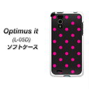 docomo Optimus it L-05D やわらかケース(TPU ソフトケース)【502 ドット柄ブラック&ピンク(素材ホワイト)】シリコンケースより堅く、軟性のある優れたスマホケース TPU素材(ドコモ/Optimusit/L05D用/オプティマス イット用/スマホ/ケース/カバー)