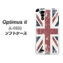 docomo Optimus it L-05D やわらかケース(TPU ソフトケース)【506 ユニオンジャック-ビンテージ(素材ホワイト)】シリコンケースより堅く、軟性のある優れたスマホケース TPU素材(ドコモ/Optimusit/L05D用/オプティマス イット用/スマホ/ケース/カバー)